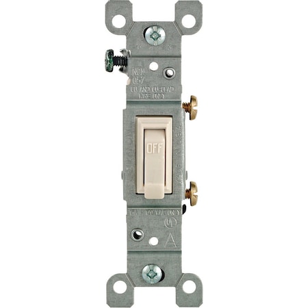 Leviton Leviton 15 amps Single Pole Toggle AC Quiet Switch Light Almond 1 pk 01451-02T